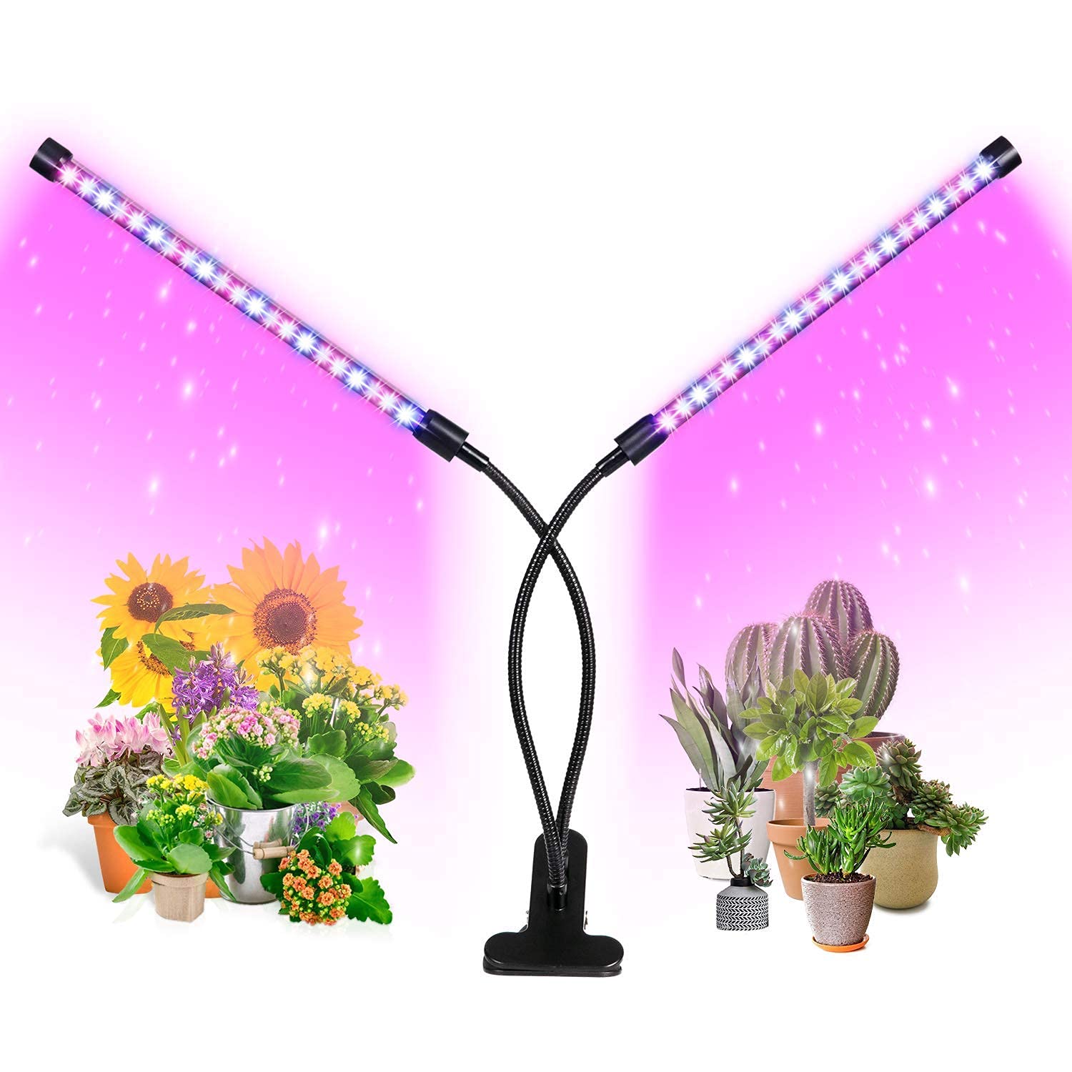 HASTHIP 40W Led Grow Light for Indoor Plant with 5 Gear Adjustable,USB Rechargable Remote Control Plant Grow Lights,Led Grow Light Bulb Can 360° Adjustment for Living Office(Two Head) HASTHIP 40W Led Grow Light for Indoor Plant with 5 Gear Adjustable,USB Rechargable Remote Control Plant Grow Lights,Led Grow Light Bulb Can 360° Adjustment for Living Office(Two Head)